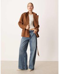 Pretty Lavish - Faux Suede Tie Waist Jacket - Lyst