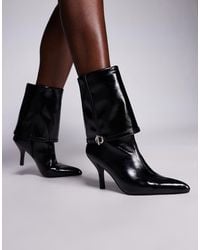 ASOS - Ella Heeled Fold Over Ankle Boots With Buckle Detail - Lyst