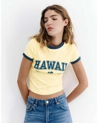 Pull&Bear - – geripptes t-shirt - Lyst