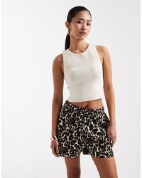 Threadbare - – jersey-shorts zum reinschlüpfen mit tunnelzug und leopardenmuster - Lyst