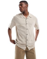 Threadbare - Linen Rich Short Sleeve Revere Collar Shirt - Lyst