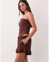 ASOS - Mix & Match Cotton Crinkle Ruffle Hem Short - Lyst