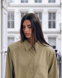 Lioness - Notting Hill Oversized Shoulder Pad Detail Multiway Button Front Shirt - Lyst