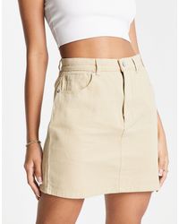 Monki - Cotton Twill Mini Skirt - Lyst