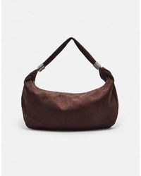 Stradivarius - Bucket Bag Van Imitatiesuède Met Ringen - Lyst