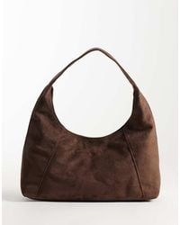 Pieces - Faux Suede Slouchy Bag - Lyst