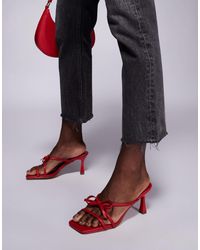 Public Desire - Asuka Bow Kitten Heeled Sandals - Lyst