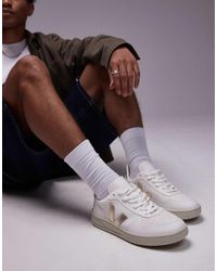 Veja - Zapatillas De Deporte Platino De Cuero Sin Cromo Chromefree V-10 De - Lyst