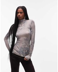 & Other Stories - Sheer Floral Printed High Neck Top - Lyst