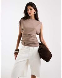 ASOS - Slouch Relaxed Neck Ruched Waist Tank Top - Lyst