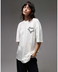 AllSaints - Camiseta Color Crudo Con Gráfico Drip De -Blanco - Lyst