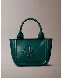 Calvin Klein - Embossed Monogram Logo Small Tote Bag - Lyst