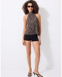 Stradivarius - Printed Tulle Halter Scarf Top - Lyst