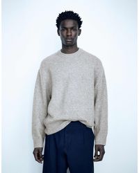 Pull&Bear - Basic-pullover mit rundhalsausschnitt - Lyst
