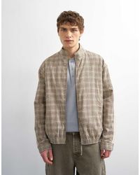 TOPMAN - Textured Check Harrington - Lyst