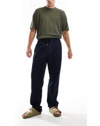 GANT - Drawcord Cotton Linen Trousers - Lyst