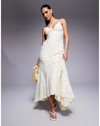 Princess Polly - Textured Floral Cross Back Strappy Maxi Dress - Lyst