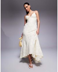 Princess Polly - Textured Floral Cross Back Strappy Maxi Dress - Lyst