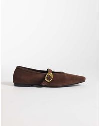 ASOS - Lava Premium Chisel Toe Mary Jane Ballets - Lyst