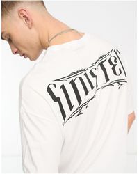 ADPT - T-shirt oversize bianca con stampa "sinister" - Lyst