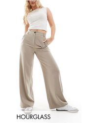 ASOS - Hourglass - pantalon dad ample - taupe à fines rayures - Lyst