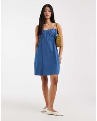 ONLY - Mini Cami-Jurk Van Chambray - Lyst