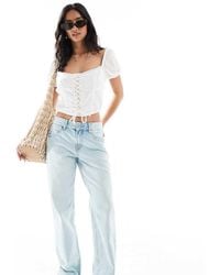Stradivarius - Petite D03 Low Waisted Straight Leg Jean - Lyst