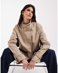 Vero Moda - Funnel Neck Short Trench Coat - Lyst