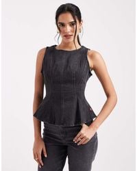 Levi's - Denim Peplum Top - Lyst