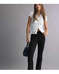 Stradivarius - High-waist Bengaline Bell Bottom Trousers - Lyst