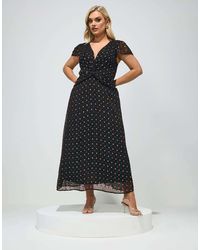Yours Clothing - Dobby Twist Front Maxi Dress - Lyst