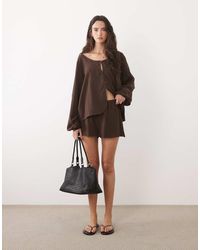 ASOS - Linen Blend Bloomer Shorts Co Ord - Lyst