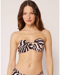 Calzedonia - Fuller Bust Bandeau Bikini Top Savannah Zebra - Lyst