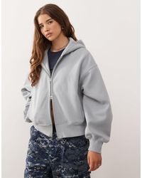 Weekday - Soft Heavyweight Jersey Oversized Zip Hoodie - Lyst