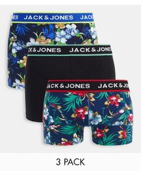 Jack & Jones - Pack De 3 Calzoncillos Con Estampado Floral De - Lyst