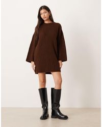ASOS - – gestricktes, geripptes pulloverkleid - Lyst