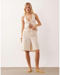 Collusion - Textured Stripe Beach Longline Short Co-ord - Lyst