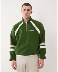 ASOS - Relaxed Quarter Zip Sweatshirt With Cut & Sew Details - Lyst