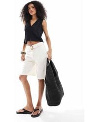 ASOS - Tailored Longline Belted City Shorts With Linen - Lyst