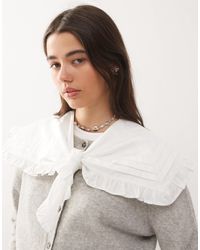 Reclaimed (vintage) - Tie Front Scarf With Pintucks - Lyst