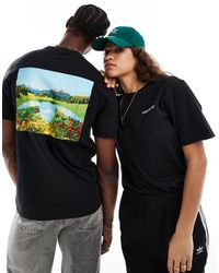 adidas Originals - T-shirt unisex nera con stampa di tramonto sul retro - Lyst