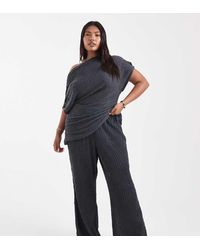 Vero Moda - Textured Jersey Wide Leg Trouser Co-ord - Lyst