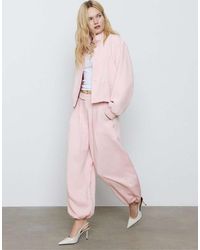 Stradivarius - Darted Sarouel Trousers With Buckle - Lyst