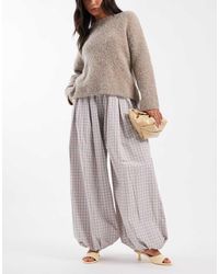 ASOS - Geruite Broek Van Katoen Met Ballonpijpen - Lyst