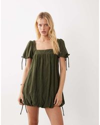 ASOS - Cord Square Neck Bubble Mini Dress - Lyst