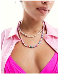 South Beach - Double Layer Beaded Festival Necklace - Lyst