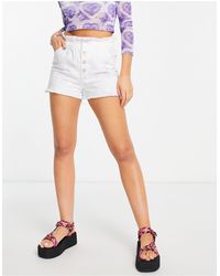ONLY - Cuba Paperbag Waist Denim Shorts Co-ord - Lyst