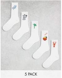 Jack & Jones - – e socken mit urlaubsmotiven im 5er-pack - Lyst