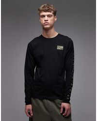 Alpha Industries - T-Shirt Van 100% Katoen Met Lange Mouwen En Details Op De Borst En Mouwen - Lyst