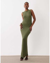 Vila - Mouwloze Maxi Jurk Van Jersey Met Textuur - Lyst